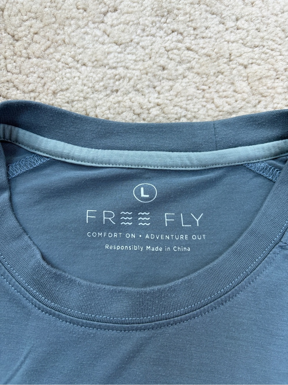 Free Fly Men’s Size Large Bamboo Shade Long Sleeve Blue Stretchy UPF Sun Shirt - Picture 5 of 9